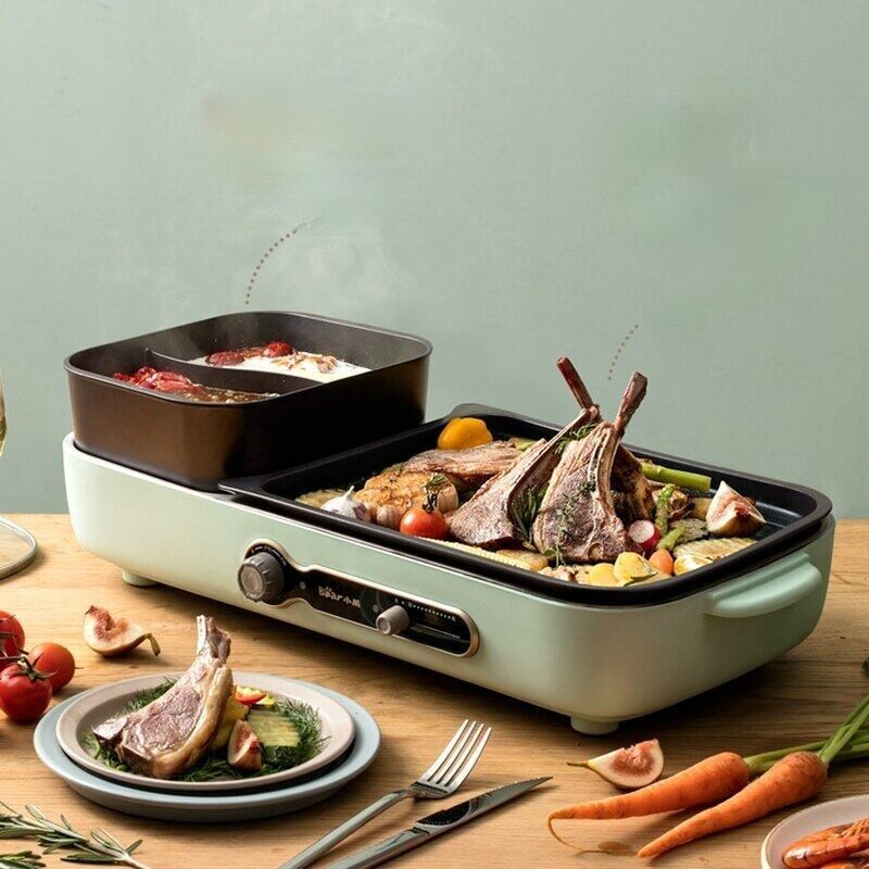 Bear/Home Electric Barbecue Grill Barbecue Hot Pot 220V Multi-function Electric Grill Korean Non-sti