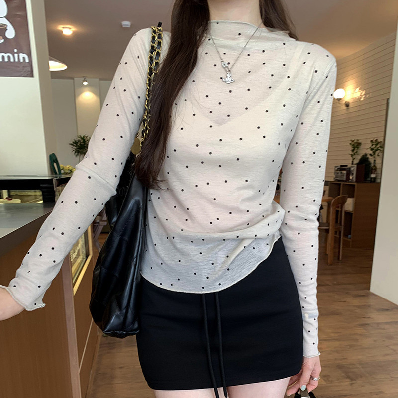 73331 เสื ้ อยืดแขนยาว Polka Dot Tulle บาง