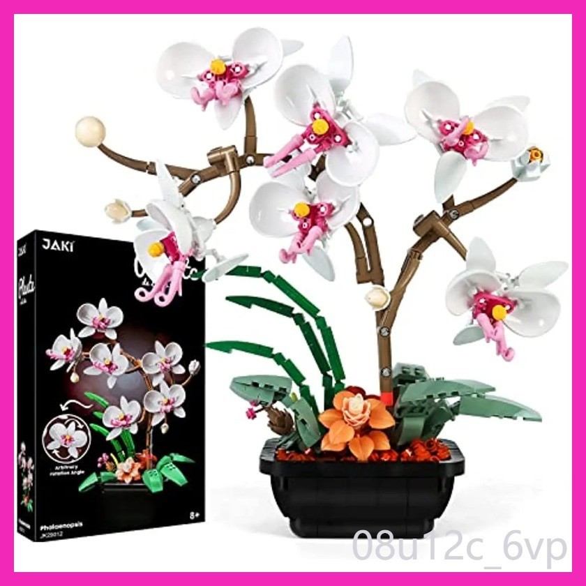Flowers Orchid Building blocks Kit bonsai Botanical home Decor Home Office Artificial Floral Bonsai