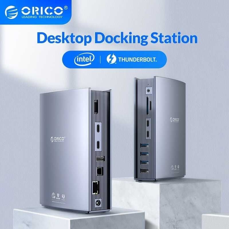 2 ORICO 15-in-1 Type Docking Station 40Gbps Thunderbolt 3 Hub Desktop USB C 4K HDMI-compatible 3.0  