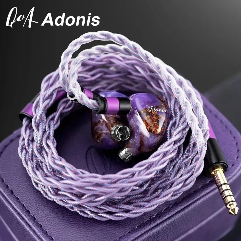 Qoa Adonis 2 ใหม ่ 1DD +2BA Hybrid หูฟังชนิดใส ่ ในหู Pinecone เรซิ ่ น Shell IEMs 3.5 +4.4 มม.ปลั