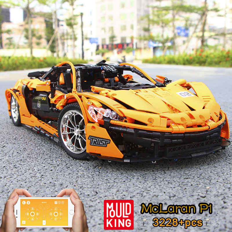 Mould King 13090DS Upgraded High-Tech McLaren P1 Super Racing Car APP RC Model Building Blocks Eletr