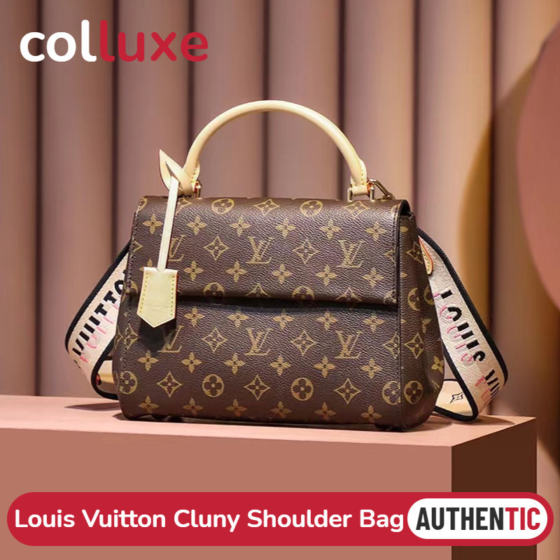 ♞,♘ของแท้หลุยส์วิตตอง Louis Vuitton กระเป๋ารุ่น Cluny Shoulder Bag Monogram สายสะพายถอดได้
