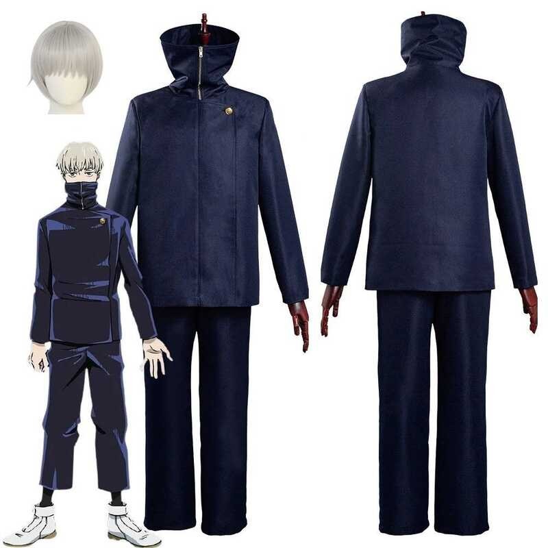 Jujutsu Kaisen Toge Inumaki Cosplay Costume Wig Top+Pants Halloween Uniform Suit