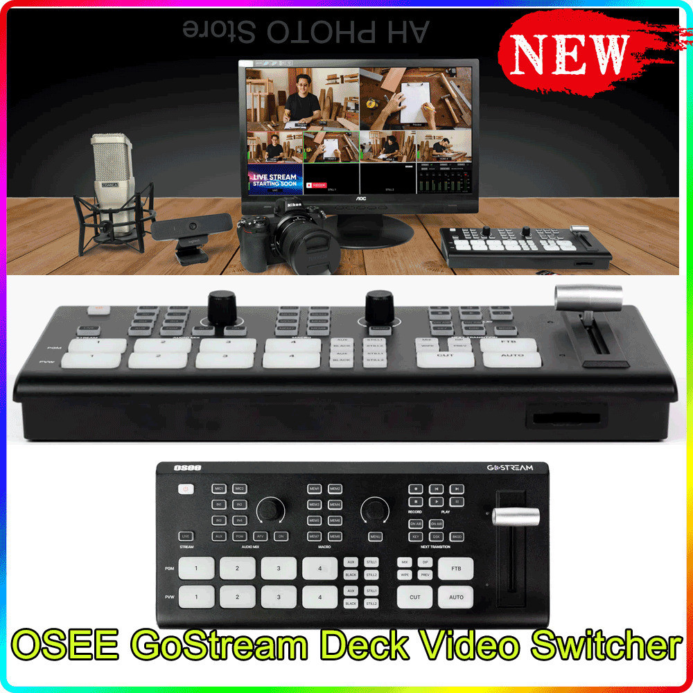 Osee GoStream Deck Video Switcher 4 ช ่ องเข ้ ากันได ้ กับ HDMI สําหรับการสตรีมสดใหม ่ Pk Blackmagic ATEM Mini Pro
