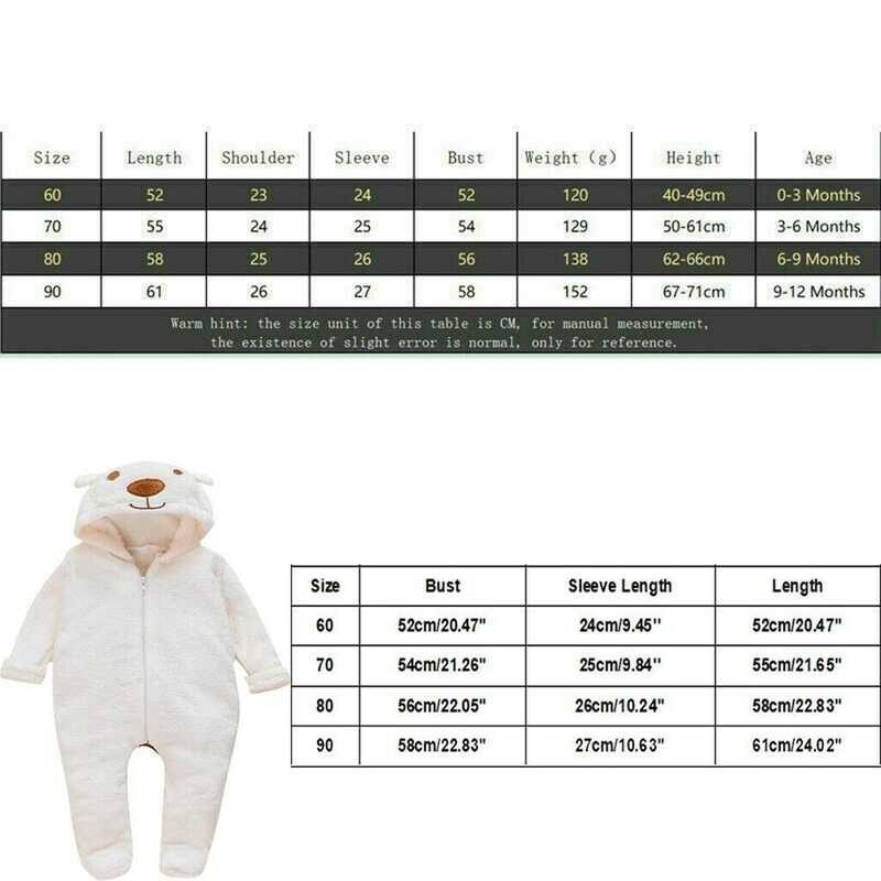 MOM X BABY Warm Infant Bodysuit Boy Girl Kids Bear Baby Jumpsuit Clothes Clothing Hooded Romper Wi
