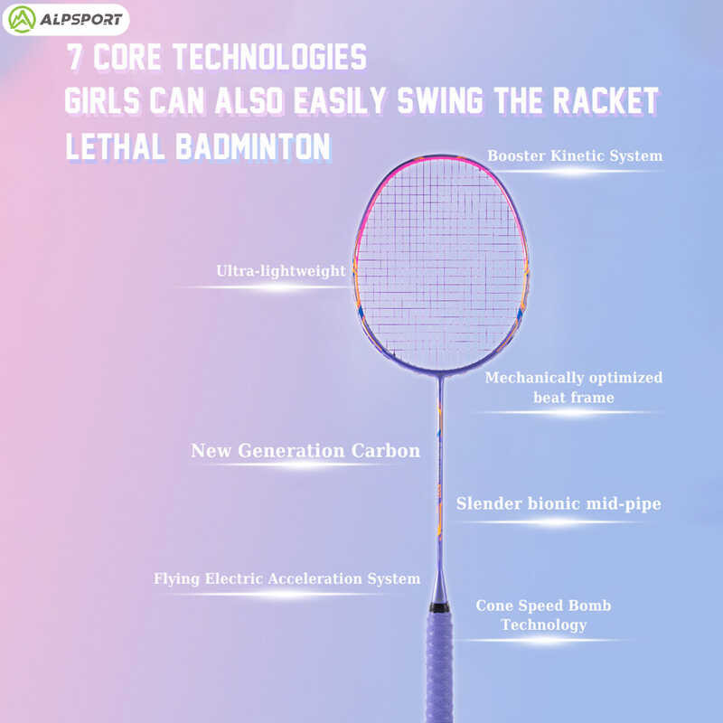 GJ 2pcs ALP 10U 50g Super Light 22-32Lbs 100% Full Carbon Fiber Original Racket Training Racquet Hi