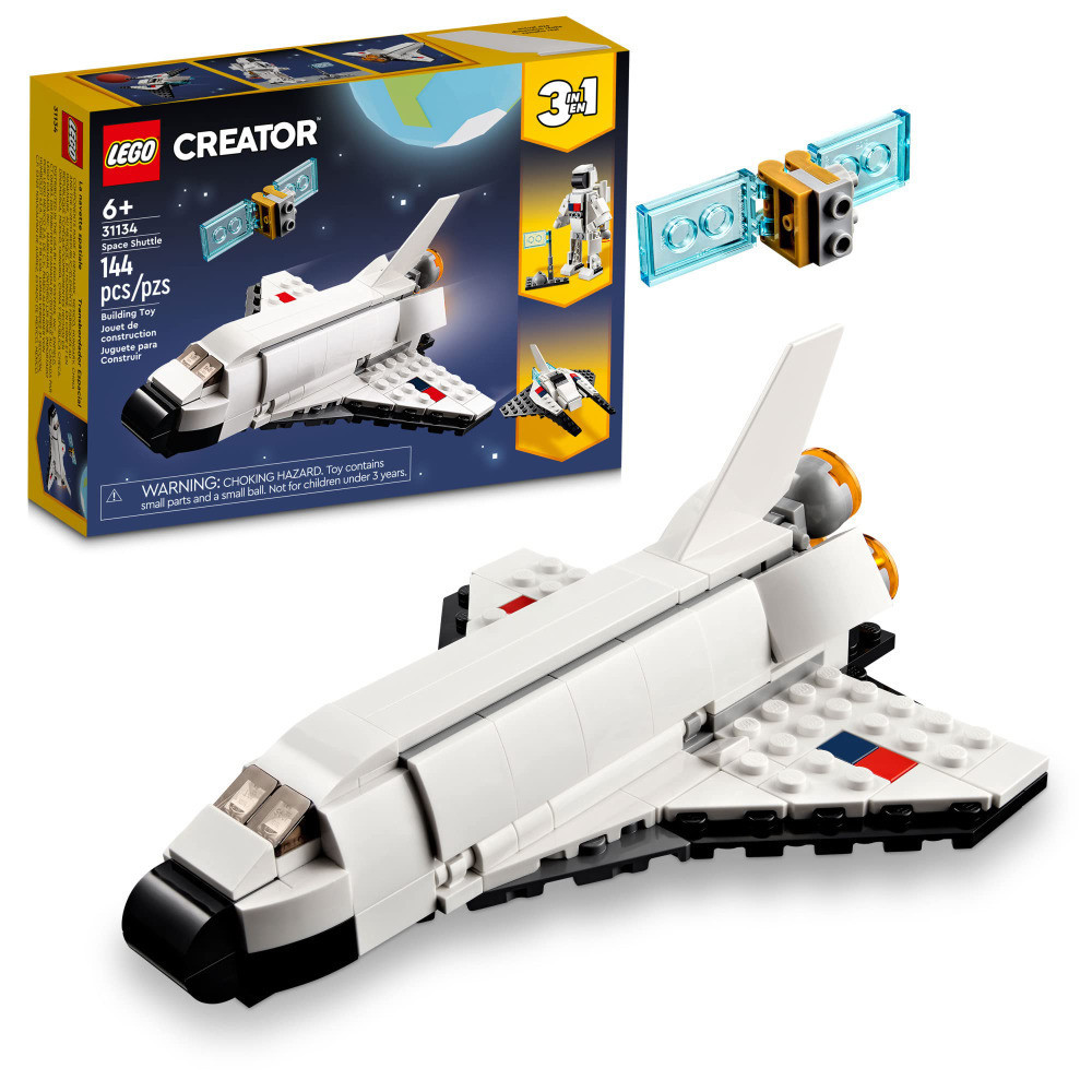 LEGO Creator 3 in 1 Space Shuttle Toy to Astronaut Figure to Spaceship 31134 Building Toys for Kids 