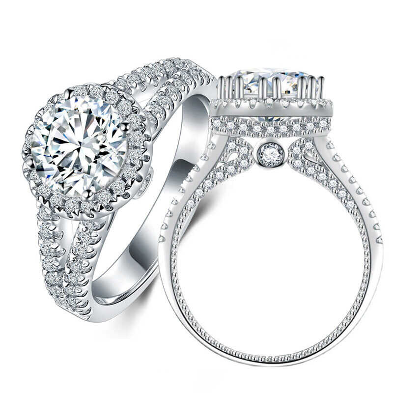 Flashing Laboratory Super Diamond 1/2 Carat D Moissanite Wedding Engagement with GRA Certificate S