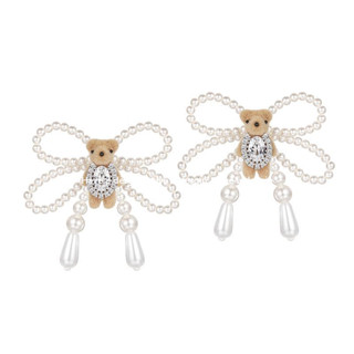 มี u desgin
 Mini Pearl Bow Flocking Bear Pavé-Set ต่างหูพลอ…