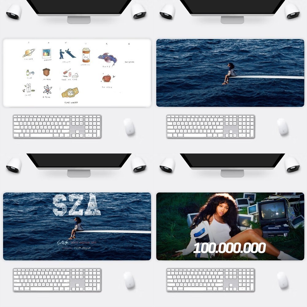 นักร้อง SZA Saturn-Single SOS B Mousepad Office เมาส์ขนาดเล็กขนาดใหญ่ PC เกมคอมพิวเตอร์คีย์บอร์ดยาง 