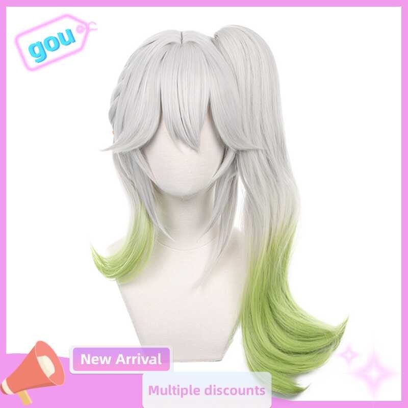 ➧ Gou Genshin Impact Nahida Cosplay Pre Styled Heat Resistant 50Cm Wig Mixed
