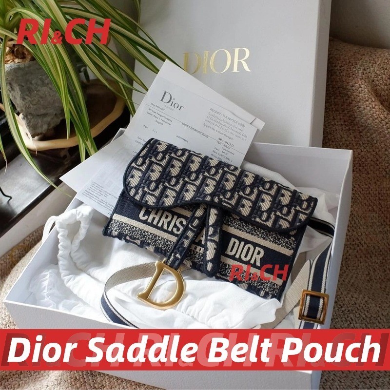 ♞,♘,♙Dior Dior Saddle Belt Pouch Belt Bag กระเป๋าคาดเข็มขัด Oblique #Rich ราคาถูกที่สุดใน Shopee แท