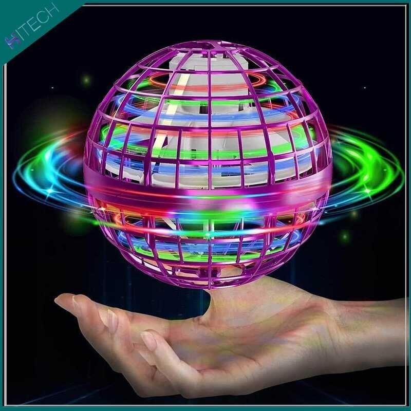 Flying Toys Fly Orb Toy 360° Rotating UFO Toy Built-In RGB LED Glow Boomerang Gyrosphere Magic Ball