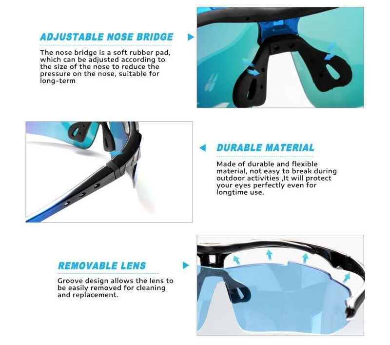 ➧ Dalwa 5 Lens Polarized Cycling Set For Men Women Bike Fishing Sunglasses Goggles Eyewear