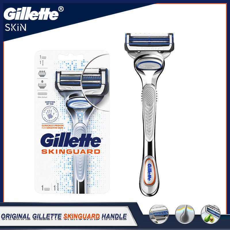 Sensitive Gillette Skinguard Skin Straight Shaver For Men Include Handle And Safety Replacement Raz
