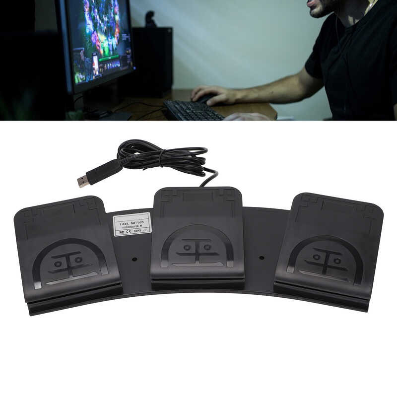 Foot Pedal USB Triple Keys MIDI Controller Mechanical Switch แป้นพิมพ์คอมพิวเตอร