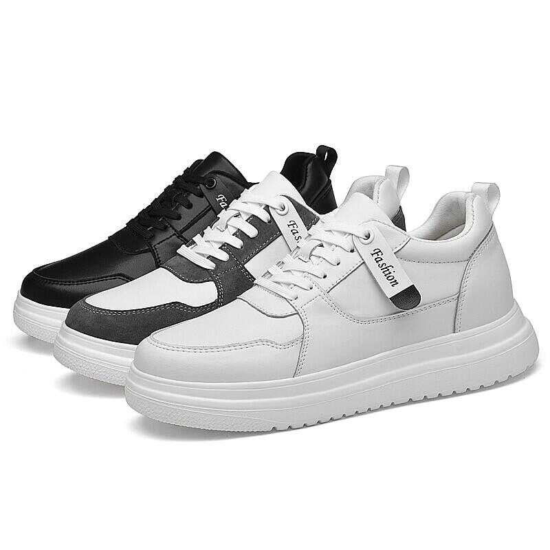 5 5 Men Sneakers Elevator Heightening Height Increase Insole 7-8Cm High Heels Genuine Leather