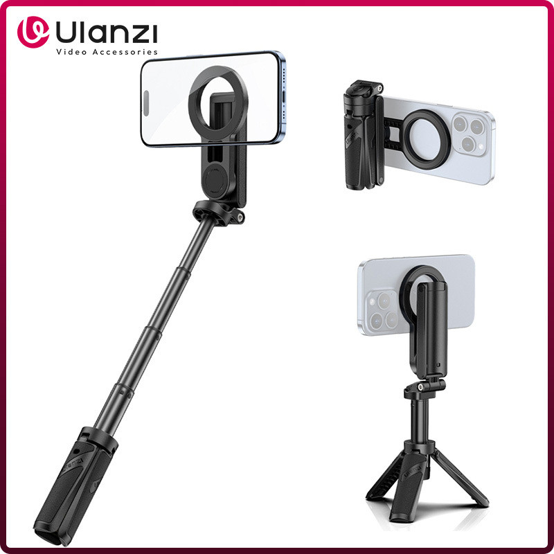 Ulanzi JJ03 Dual-ด้านแม่เหล็กโทรศัพท์ขาตั้งกล้องสมาร์ทโฟนGrip Selfie Stickพร้อมรีโมทVlogขาตั้งกล้องส