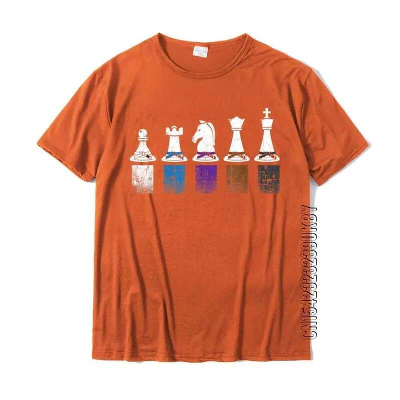 ❤️ Jiu Jitsu Belt Rank หมากรุก Vintage BJJ เสื้อยืดด้านบนเสื้อยืดผู้ชายผ้าฝ้ายเสื้อ Tees Casual