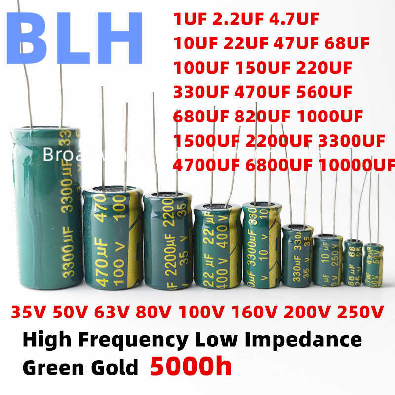 2-50Pcs 35V 50V 63V 80V 100V 160V 200V 250V ความถี่ต่ำ ESR อลูมิเนียม150uf 220Uf 330Uf 470Uf 560Uf 6