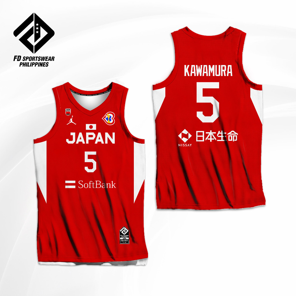 ฟรีที่กําหนดเอง-ญี่ปุ่น BASKETBALL FIBA WC 2023 WATANABE KAWAMARU HAWKINSON HACHIMURA DARK FULL SUBLIMITED JERSEY
