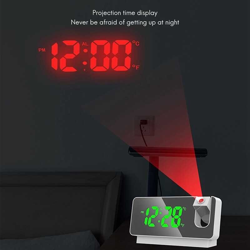 Digital LED Projection Alarm Clock Table Electronic Alarm Clock With Projection Time Projector Bed