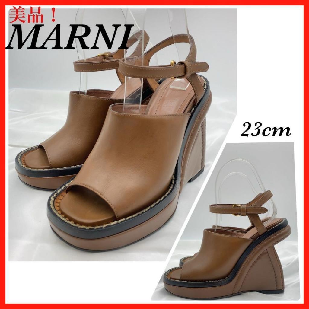 Marni รองเท้าแตะหนัง พื้นหนา (ใช้แล้ว) 【ส่งตรงจากญี่ปุ่น】

