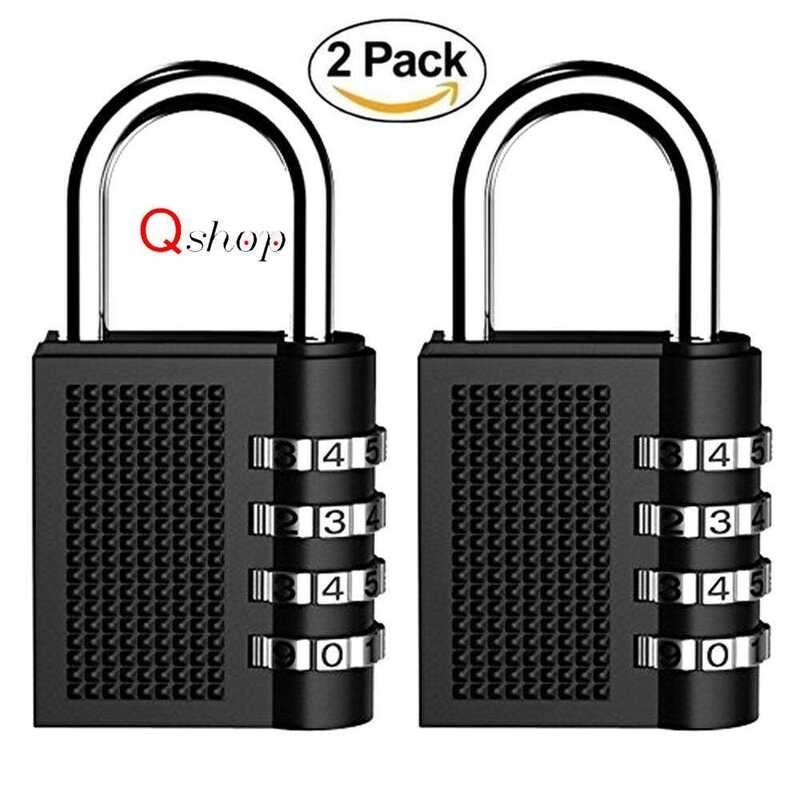 Combination Lock Security Padlock, Q-Shop Heavy Duty Padlocks 4 Digit Resettable Locker Code Lock, e