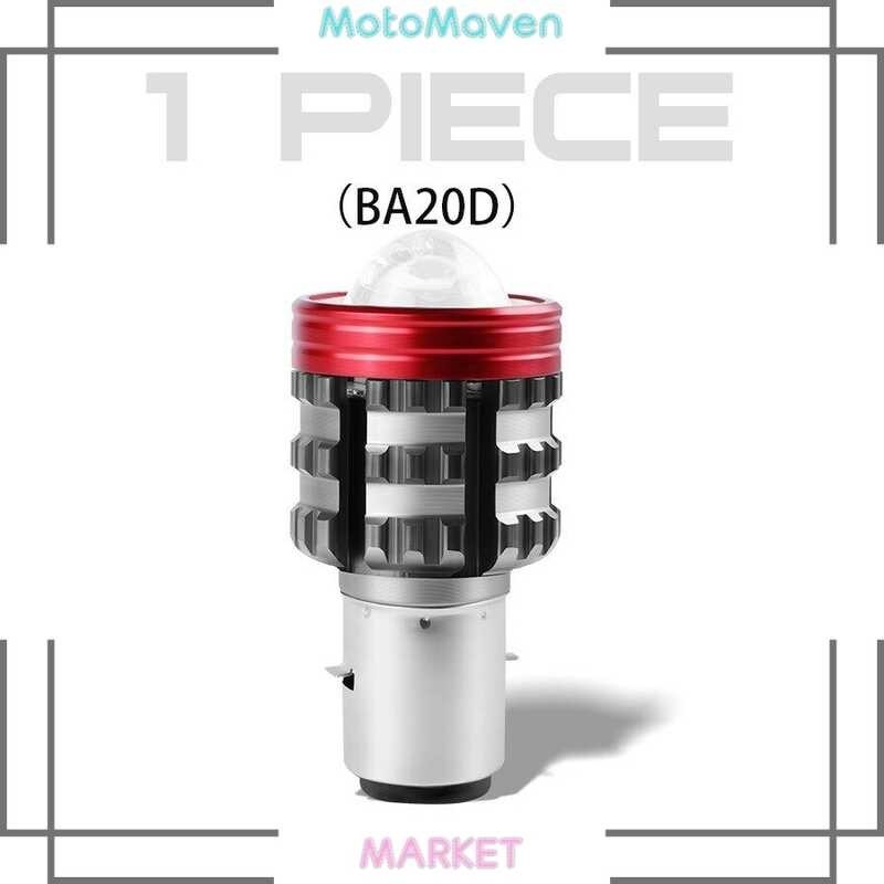 ❤ Motomaven Motorcycle Headlights Bulb With Angel Eye For H4 Ba20d Super Bright 10000Lm LED Fog L