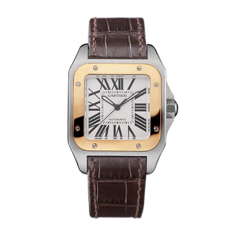 Cartier Cartier Cartier Santos Series นาฬิกาข้อมืออัตโนมัติ สายสแตนเลส สีโรสโกลด์ สําหรับทุกเพศ