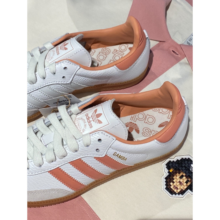 ♞,♘ของแท้ 100 % adidas originals Samba OG  IG5932-สีชมพูขาว