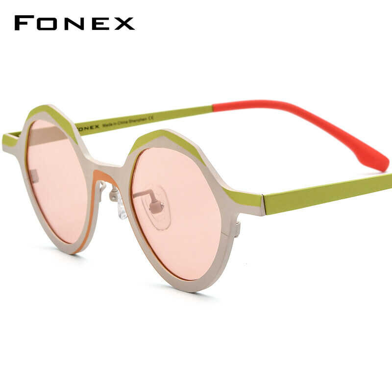 FONEX แว่นกันแดดแฟชั่นผู้ชาย2024ใหม่ย้อนยุควินเทจแว่นต