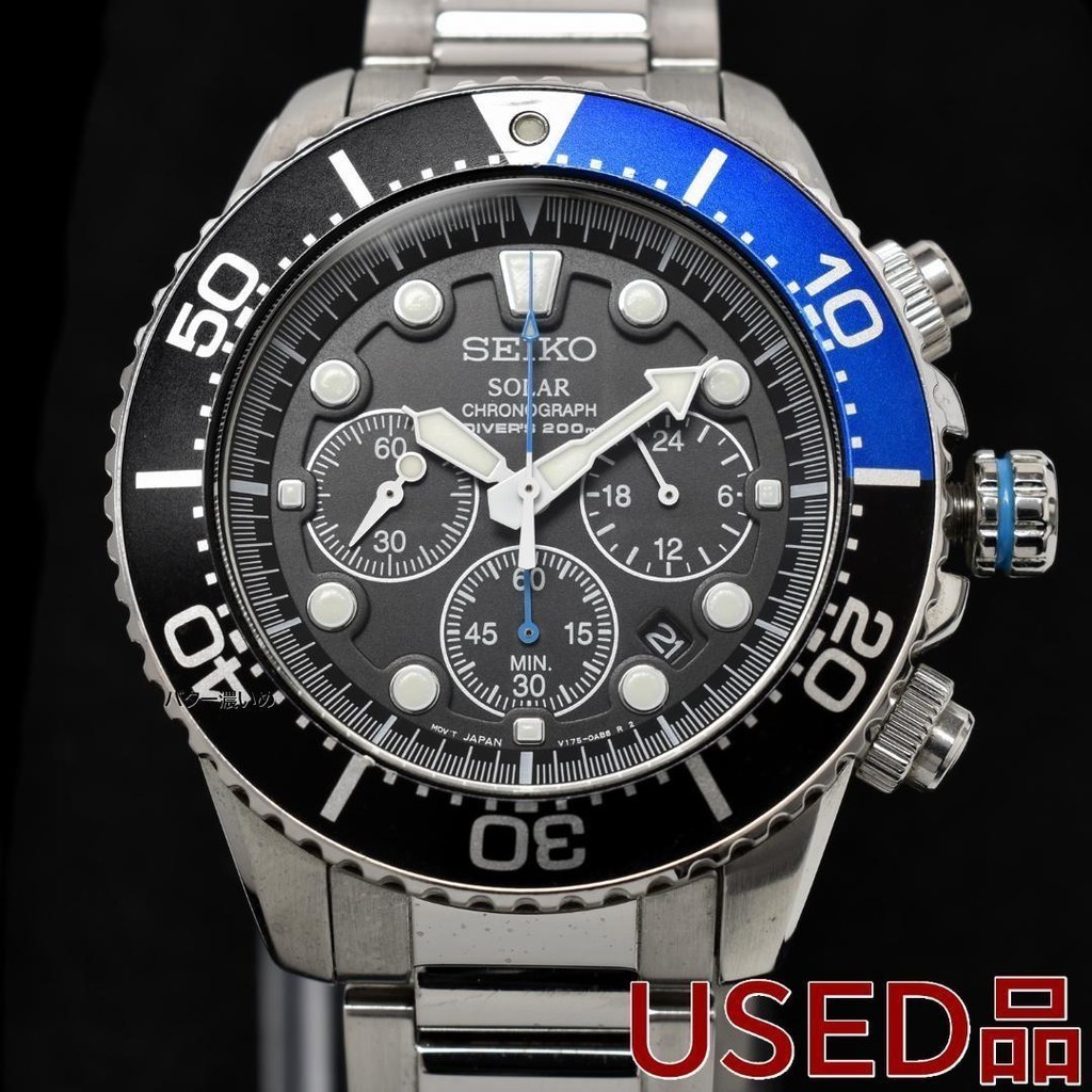 ส่งจากญี่ปุ่นของแท้ 100%นาฬิกา Seiko Chronograph มือสอง รุ่น Overseas Solar SSC017P1