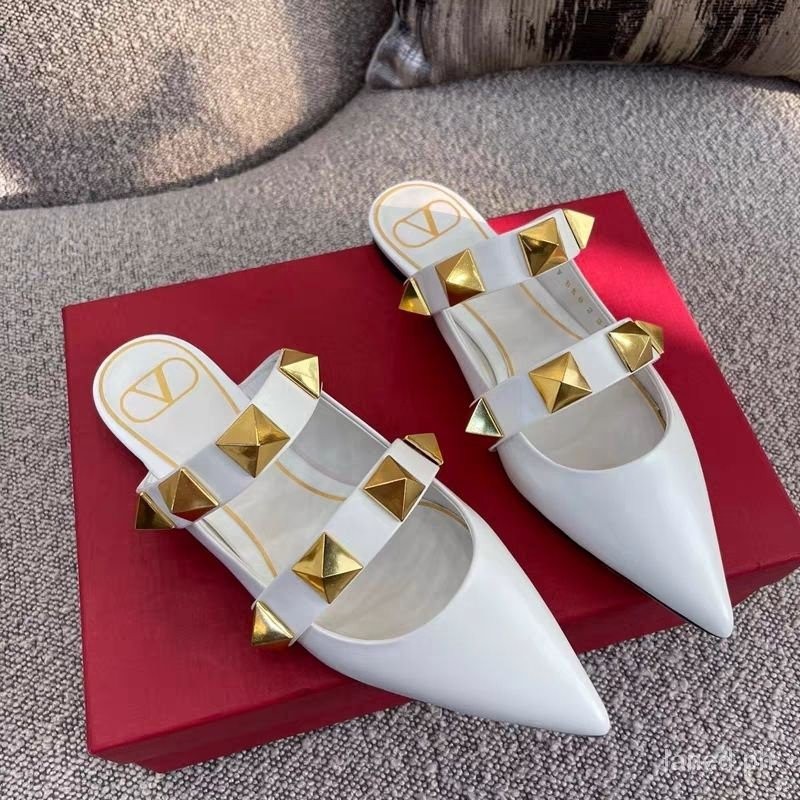 2023 semi-tow Valentino Valentino two rivets high-heeled shoes with headband rear empty thick-soled