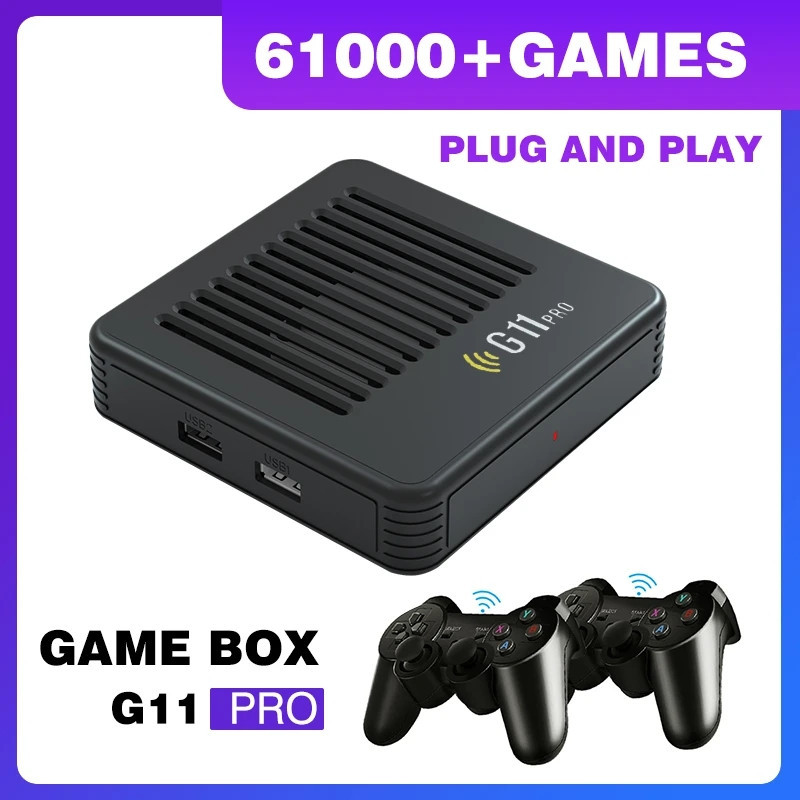 G11 Pro กล่องวิดีโอเกมคอนโซล ไร้สาย 256G ในตัว 60000 เกม 4K เอาท์พุต