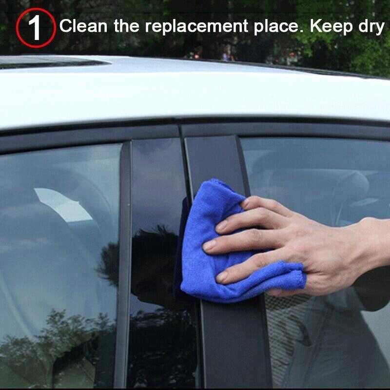 ❤ (Borongwell)For Toyota Vios 2008 - 2013 Gen 2Th G2 Styling Films 6Pcs Glossy Black Car Door Win