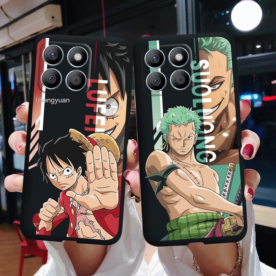 เคส One Piece Honor X8B 4G สีดําซิลิโคนอ่อนนุ่มเทรนด์อะนิเมะดีไซน์ใหม่ปกเคสโทรศัพท์ยอดนิยมที่ชื่นชอบ
