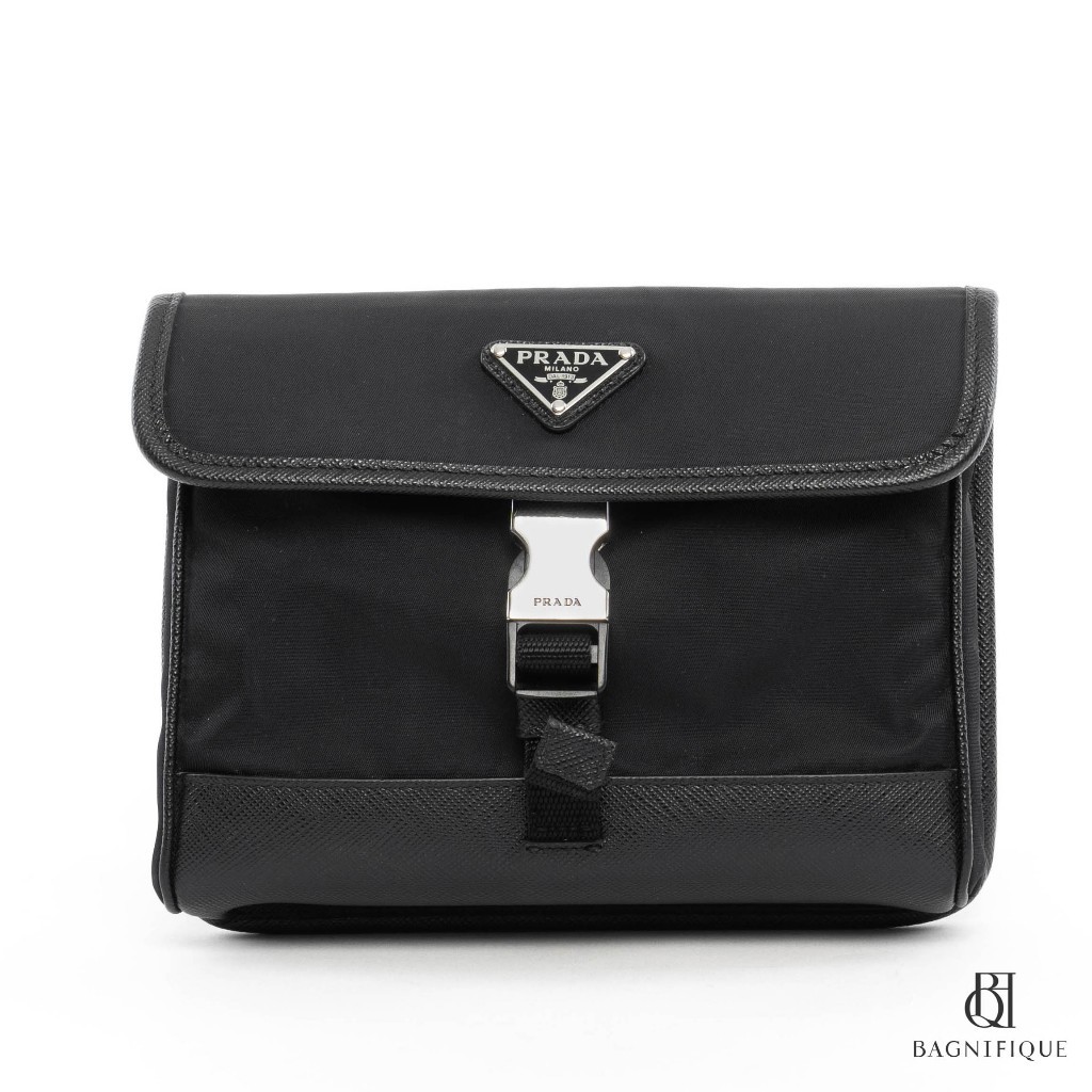 P R A D A MESSENGER 2ZH108 BLACK NYLON SHW