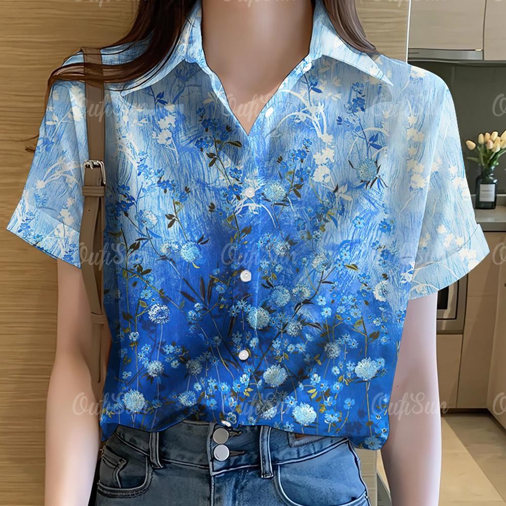 เสื้อลายดอกไม้ Rainbow สไตล์ฮาวาย แขนสั้น ไซส์ใหญ่ thumbnail 9