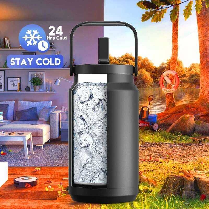 ❥ Meoky 50Oz Big Belly ถ้วยสูญญากาศ Tumbler ถ้วยสแตนเลส Mulit-สี Leak