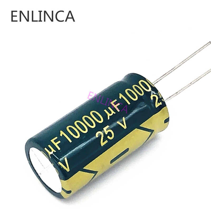 5ชิ้น/ล็อต T11 25V 10000Uf ต่ำ ESR ความถี่อลูมิเนียม Electrolytic Capacitor ขนาด18*35 10000Uf25v 20%