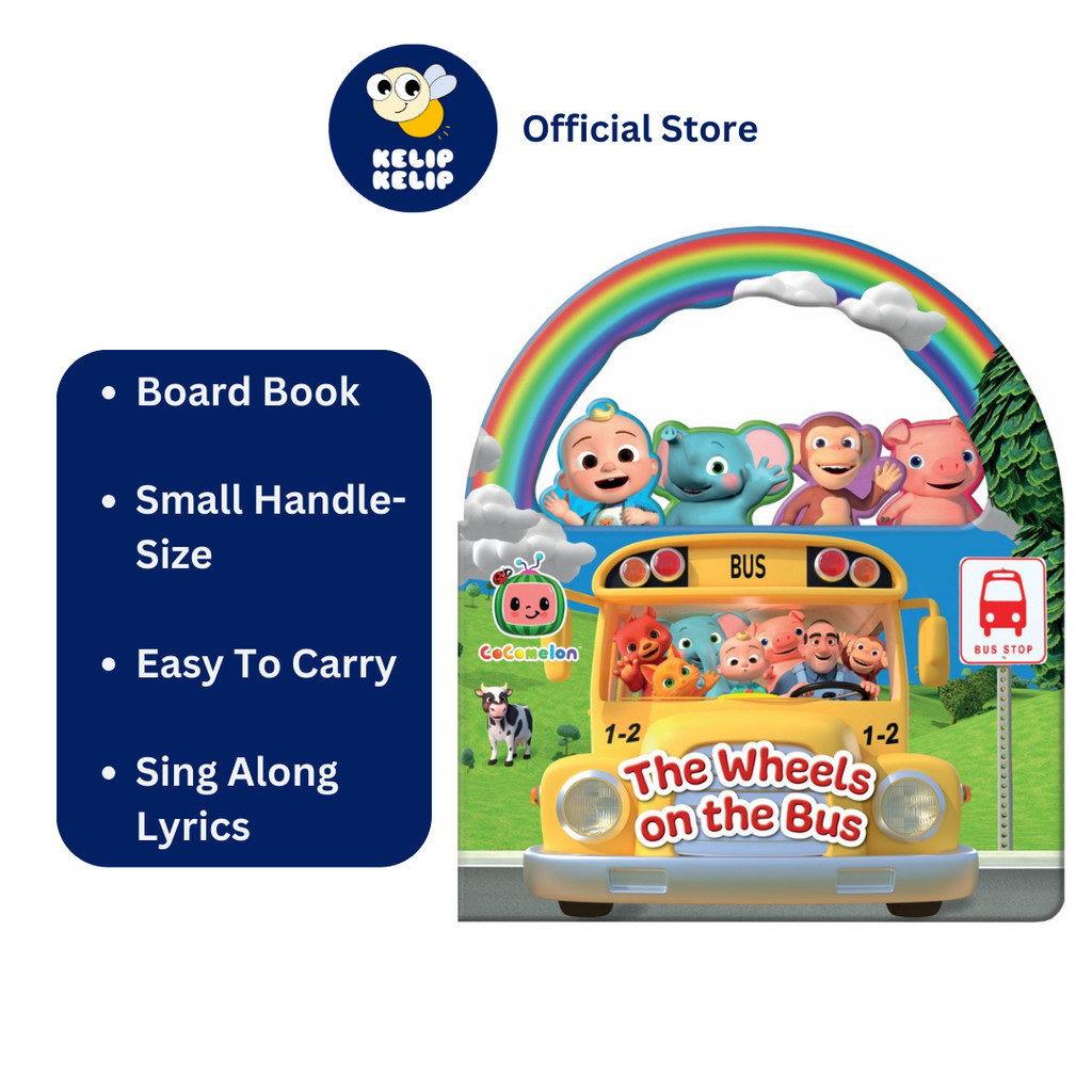 Cocomelon ล้อบน Bus Board Book สําหรับเด็กและเด็กวัยหัดเดินเพื่อร้องเพลง Along