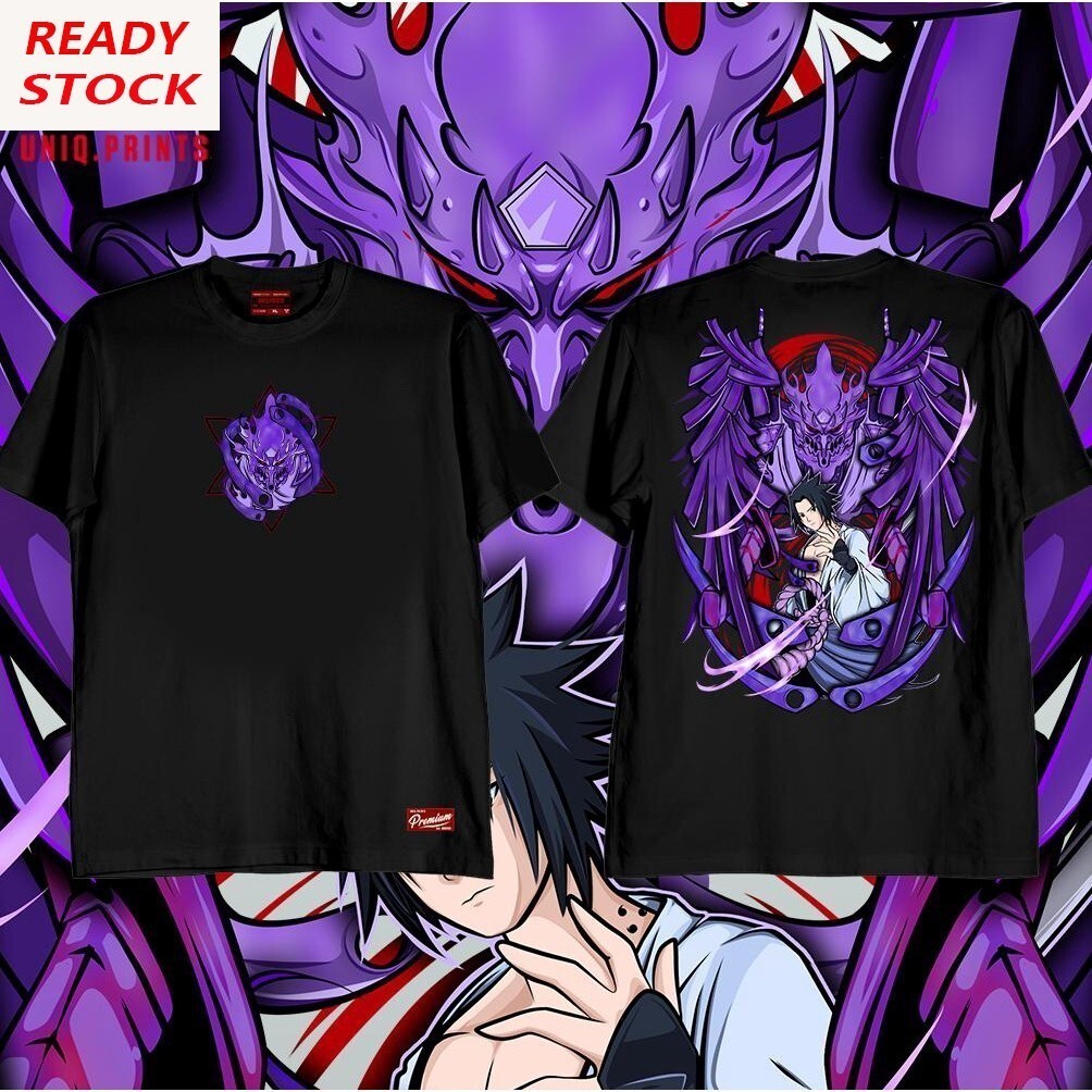 เสื้อยืดแขนสั้นลําลอง พิมพ์ลายกราฟิกนารูโตะ SUSANOO SASUKE UNISEX แฟชั่นฤดูร้อน สําหรับผู้ชาย 2024