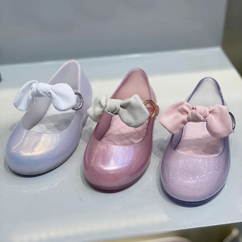 Mini Melissa Baby Girls Jelly Shoes Bow Cute Sandals Children Shoes Soft