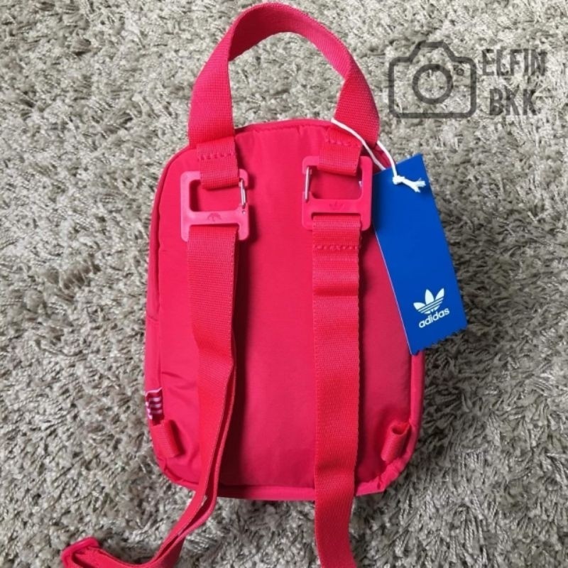 ♞แท้  ADIDAS Mini Backpack เป้มินิ สีดำ สีแดง/สีบานเย็น