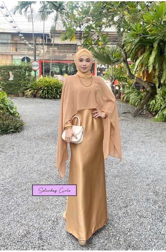 ❤ ชุดเดรสมุสลิม รุ่นทิชา Limited Edition เดรสผ้าซาร่า ชุดเด