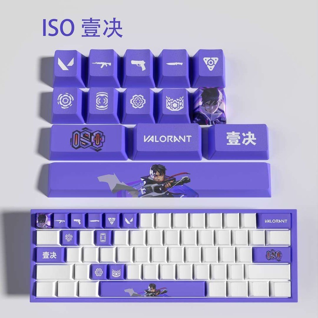Yijue ISO New Fearless Contract Keycaps VALORANT Keycaps VALORANT 14 คีย์ Mini Set