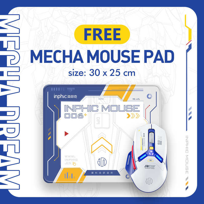 Wired INPHIC IN9 & Wireless Rechargeable RGB Lighting Gaming Mice 10000DPI 6 Buttons Programmable &