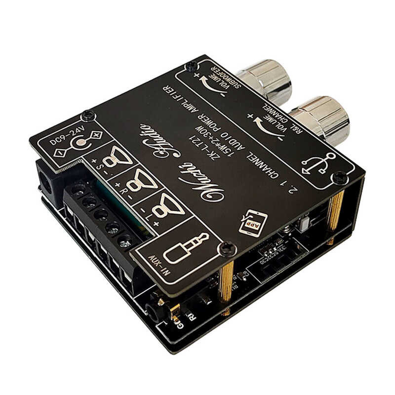 ❤ Seasboat Zk-Lt21 For BL Audio Digital Power Amplifier Board Module 2.1 Channel 15Wx2+30W With S